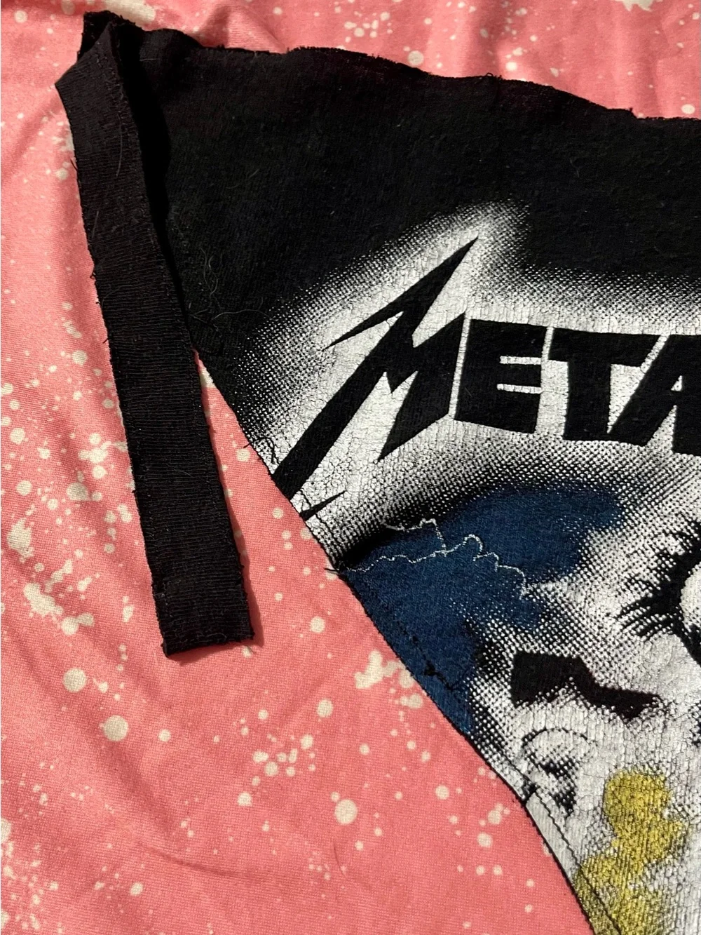 Metallica Upcycled Dog Bandana size Med Ride the Lightning